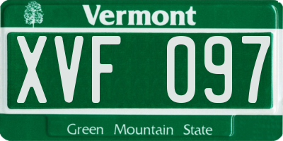 VT license plate XVF097