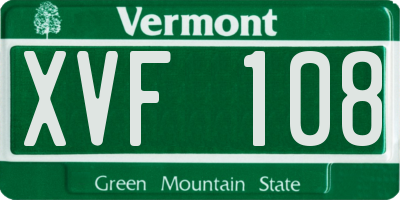 VT license plate XVF108