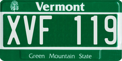 VT license plate XVF119