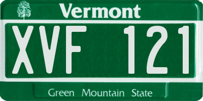 VT license plate XVF121