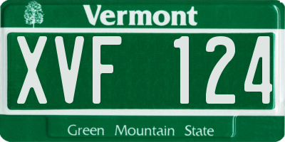 VT license plate XVF124