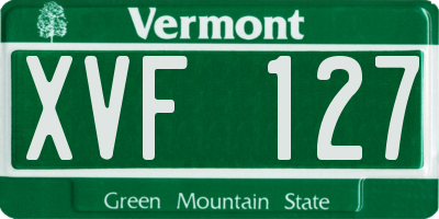 VT license plate XVF127