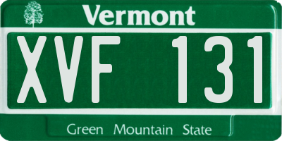VT license plate XVF131