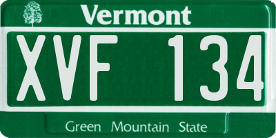 VT license plate XVF134