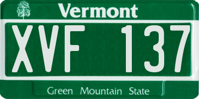 VT license plate XVF137