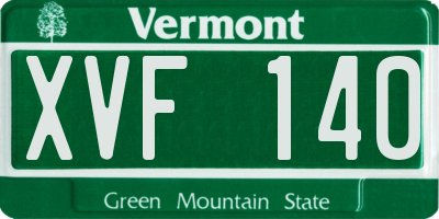 VT license plate XVF140