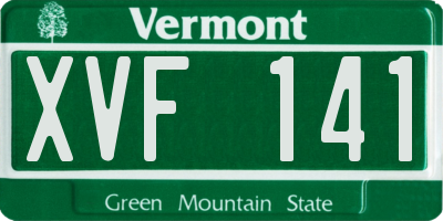 VT license plate XVF141