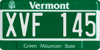 VT license plate XVF145