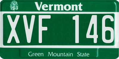 VT license plate XVF146