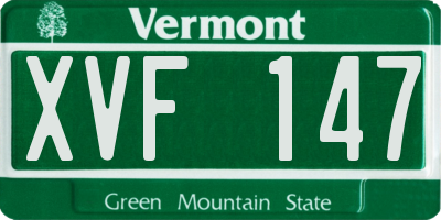 VT license plate XVF147