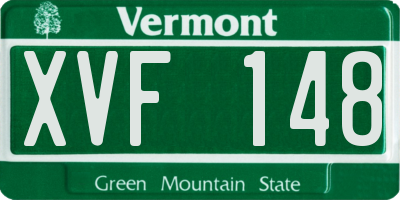 VT license plate XVF148
