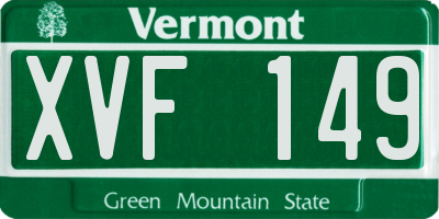 VT license plate XVF149