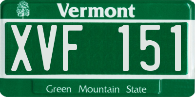 VT license plate XVF151