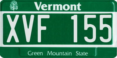 VT license plate XVF155