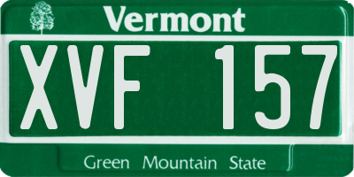 VT license plate XVF157