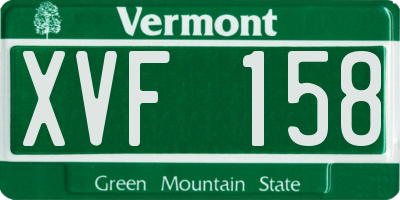 VT license plate XVF158