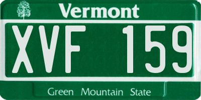 VT license plate XVF159