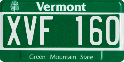 VT license plate XVF160