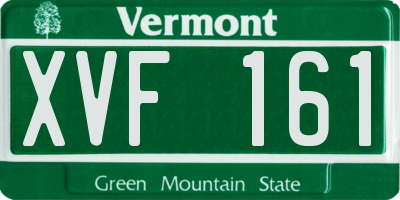 VT license plate XVF161
