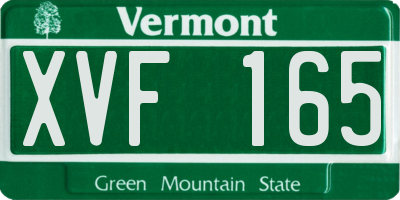 VT license plate XVF165