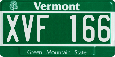 VT license plate XVF166