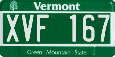 VT license plate XVF167