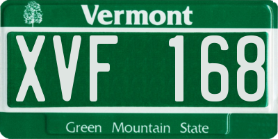 VT license plate XVF168