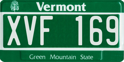 VT license plate XVF169