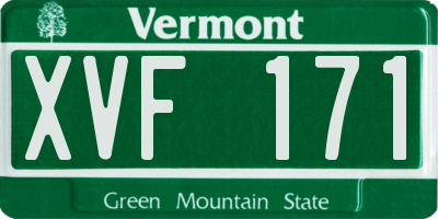 VT license plate XVF171