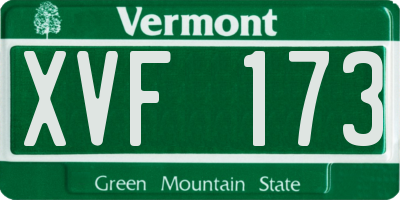 VT license plate XVF173