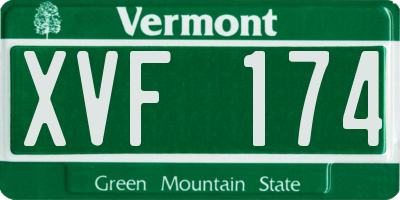 VT license plate XVF174