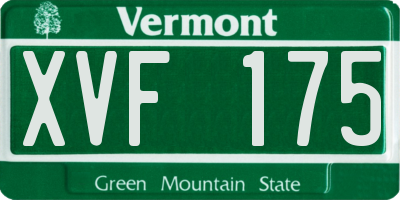 VT license plate XVF175
