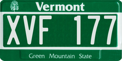 VT license plate XVF177