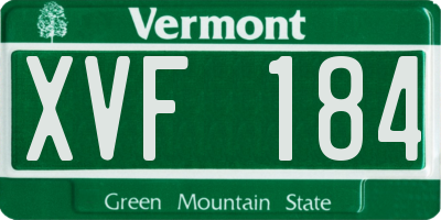 VT license plate XVF184
