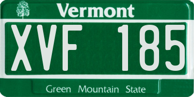 VT license plate XVF185