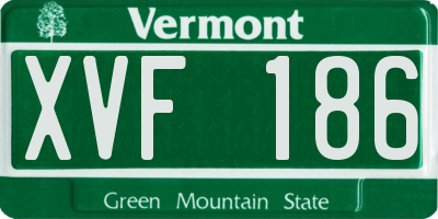 VT license plate XVF186