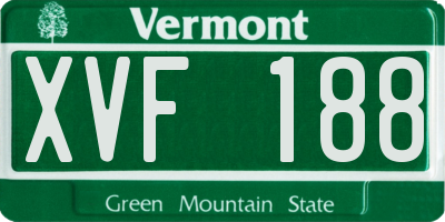 VT license plate XVF188