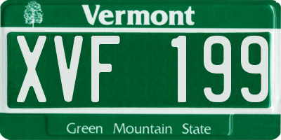 VT license plate XVF199