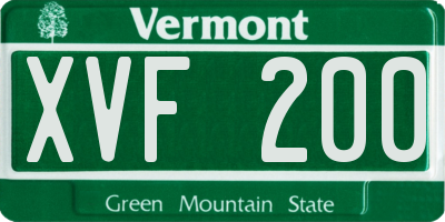 VT license plate XVF200