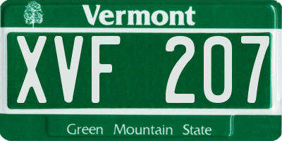 VT license plate XVF207