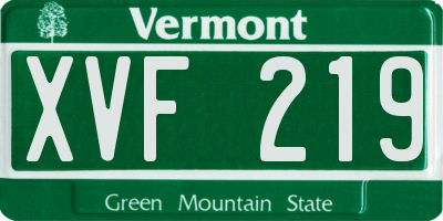 VT license plate XVF219