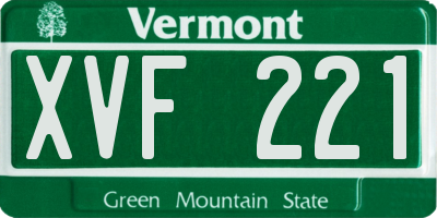 VT license plate XVF221