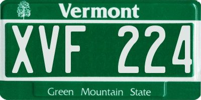 VT license plate XVF224