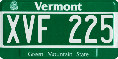 VT license plate XVF225