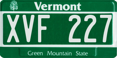 VT license plate XVF227