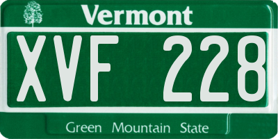 VT license plate XVF228