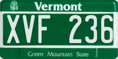 VT license plate XVF236