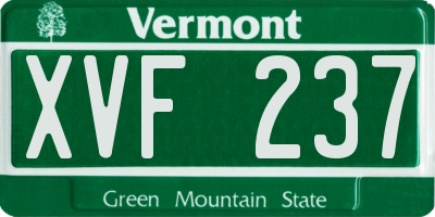 VT license plate XVF237