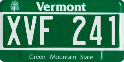 VT license plate XVF241