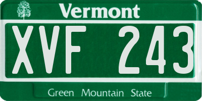 VT license plate XVF243